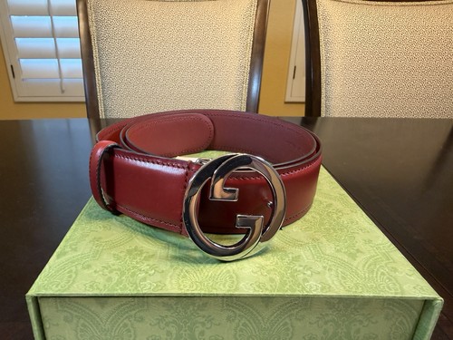 New Gucci GG Logo Belt Red Size 40 / 100 cm Fits a Waist 36 - 40