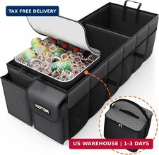 Trunk Organizer, Sturdy Foldable with Cooler for Car  SUV, 3 Compartments, Blac