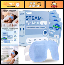 16 Pack Self-Heating Steam Eye Masks for Dry Eyes  Stye Relief, Travel Essentia