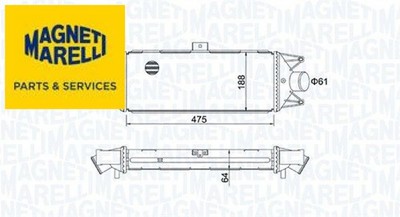 MAGNETI MARELLI 351319204010 Ladeluftkühler LLK Turbokühler Kühler für Iveco 