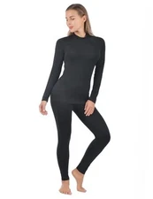  Thermal Underwear for Women Long Johns Ultra-Soft Base Layer X-Large Black
