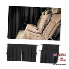 3PCS Car Privacy Curtains,Black Coated Car Window Shades Kit with Rear Window