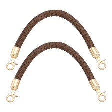 2Pcs Braided Purse Straps, 11.8 Inch Leather Short Handbag Handle, Brown