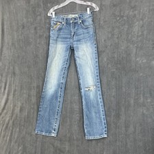 Ariat B5 Jeans Boys YOUHT 14 Blue Slim Thick Stitch Denim Cowboy Western HOLE