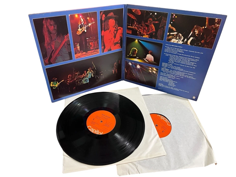 Lot of 3 Bob Seger LP Albums: Stranger In Town, The Distance, Live Bullet 2 LP’s Foto 3 de 4