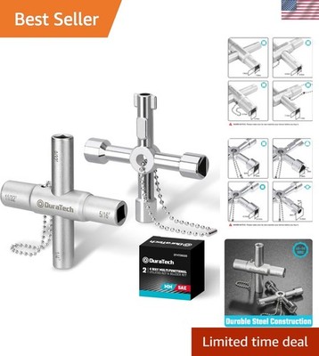Versatile 4-Way Sillcock Key Set - 2-Pack Utility Keys for Valves & Faucets