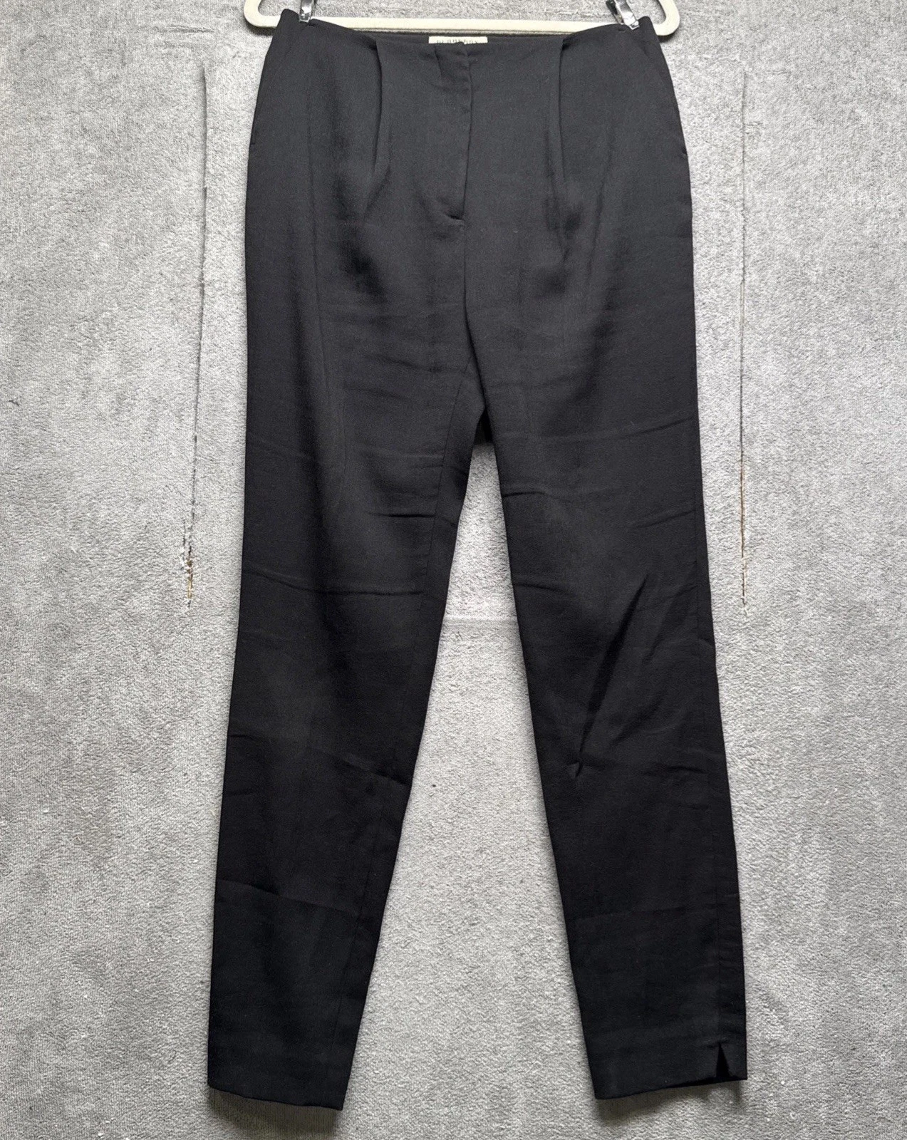 Burberry London pantaloni di lana donna 6 neri pantaloni a vita alta sartoriali preppy
