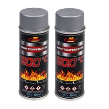 Thermolack Silber CC 2x 400 ml für Auspuff Motor und Ofenrohr bis 800°C