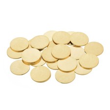24Pcs Stamping Blank Brass Round DIY Tag 25mm/1" for Craft Yellow
