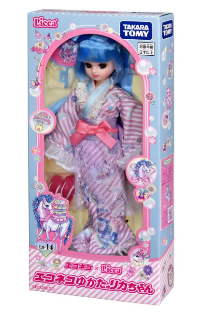 Takara Tomy Licca-chan Doll LD-14 Eco-Neko Yukata Licca-chan Dress-up Pretend