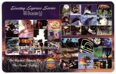 10u Express All Occasion #3/7: Animals Events JUMBO Used Phone Card