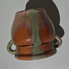 McCoy Mid Century Ceramic Art Pottery Planter Brown Green Glossy Vintage