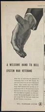 Magazine Ad* - 1944 - AT&T / Bell System - World War 2 - A Welcome Hand