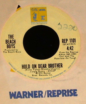 The Beach Boys 45 BROTHER/Warner 1101 Hold On Dear Brother b/w Marcella 1972