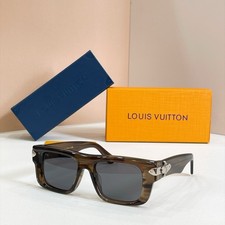 LOUIS VUITTON Z3526 Tortoise Square Sunglasses Gray Lens Silver Detail 51-20-145