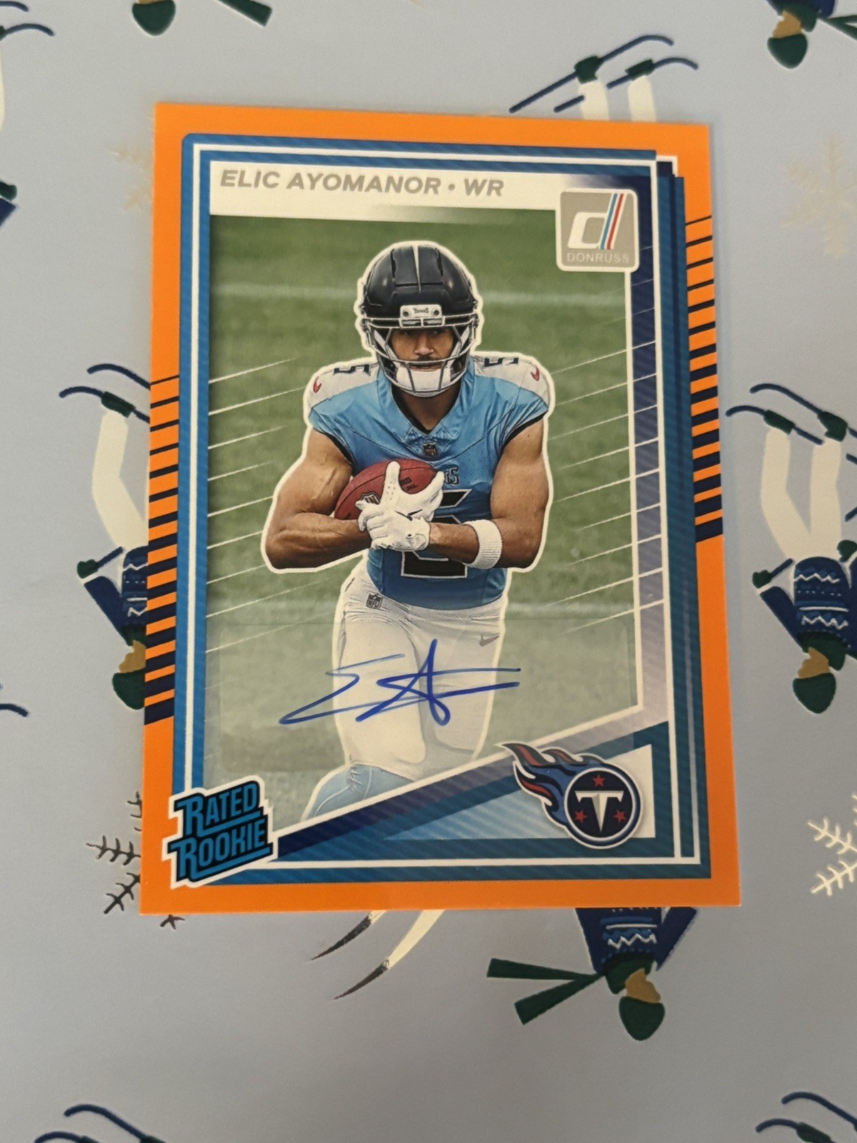 2025 Panini Donruss #339 ELIC AYOMANOR Rated Rookie Orange Auto RC