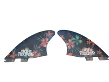PACIFIC VIBRATIONS Twin Keel fits FCS 2 SURFBOARD Rocket Fish Fiberglass Flower 