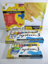 Daler Rowney System 3 ACRYLIC SELECTION SET 8 x 75ml + INTRODUCTORY 10 x 22ml +