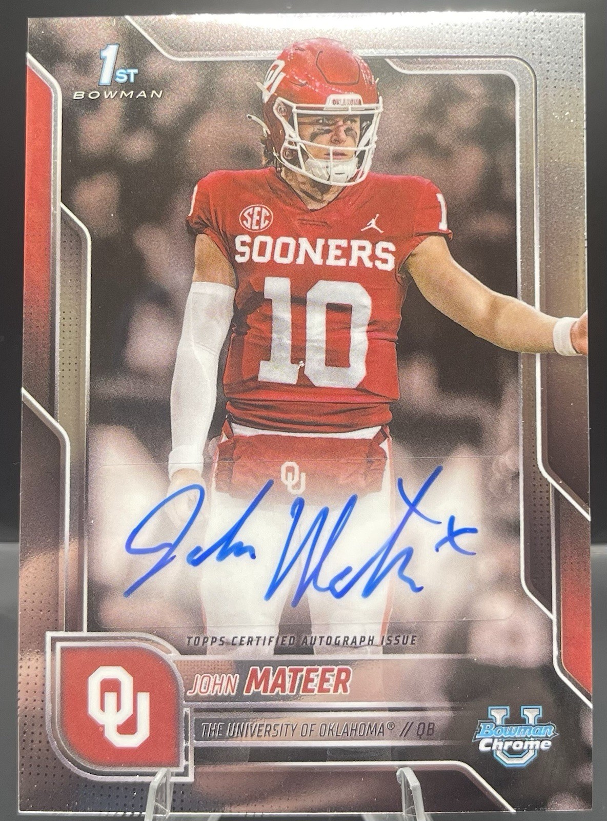 2025 Bowman Chrome University Football John Mateer #BCA-JM 1st Auto