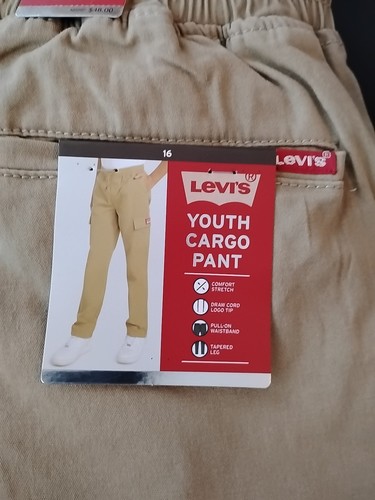 Levi's Youth Boy's Drawstring Waistband Tapered Leg Twill Cargo Pockets Pant 16 - Picture 3 of 9