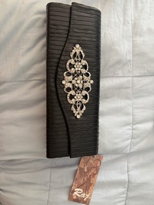 Ray Black Clutch with beautiful Rinestones