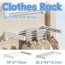 Invisible Foldable Laundry Clothes Rack No Drill for Home Balcony Space Saving
