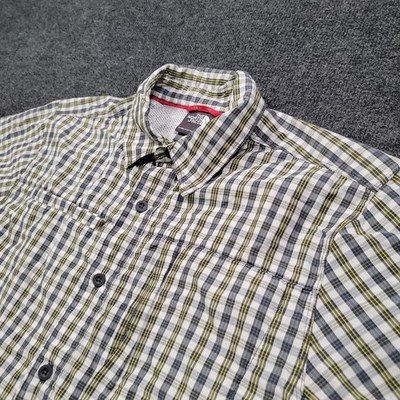 The North Face Men Plaid Short Sleeve Button Shirt Small Outdoor Hiking