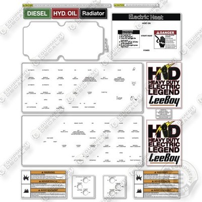 LeeBoy 8515B Control Decals Decal Kit Asphalt Paver - Aftermarket Kit