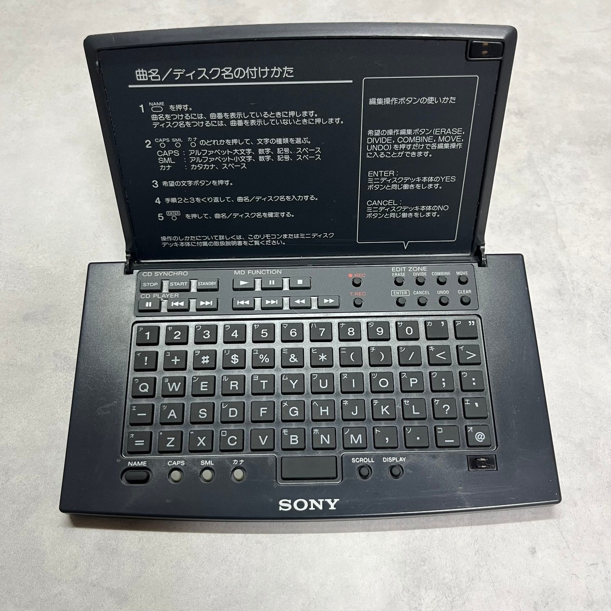 その他 SONY KEY BOARD REMOTE COMMANDER RM-D20P Sony Rm-d20p Mini Disc TOC Edit Keyboard Remote Commander