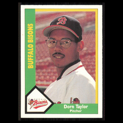 Dorn Taylor #10 1990 CMC Minor League Buffalo Bisons Baseball Card MLB NM