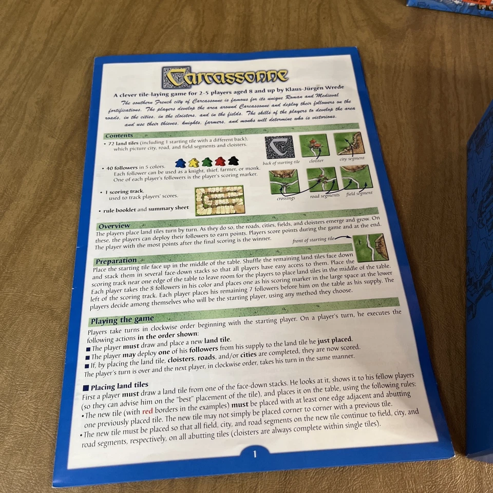 Carcassonne Classic Board Game Klaus-Jurgen Wrede Rio Grande Games Complete - Image 3 of 4