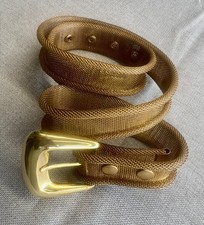 Gold Tone Metal Mesh Belt Womens 80s 90s Size 1.5 Wide 37 Long