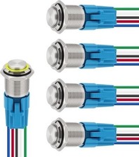 5PCS 12mm 16mm19mm High Head Latching Push Button Switch 12V DC On Off Self