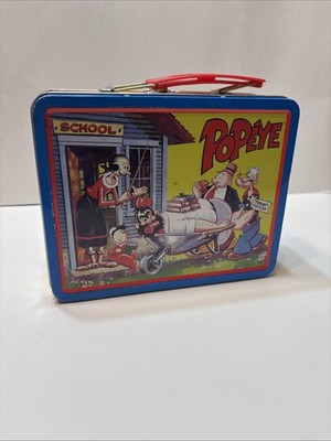 Vintage Popeye Tin Lunchbox 1999 / Popeye Brutus Olive Oil - The Truant Officer