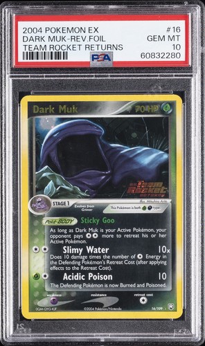 2004 POKEMON EX TEAM ROCKET RETURNS #16 DARK MUK-REVERSE FOIL PSA 10
