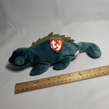 TY Beanie Baby IGGY the Iguana Teal Tie Dyed Dark Version 1997 MWMTs