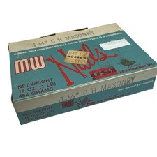 Vintage US Industries 1.5” Masonry Nails - 16oz Box 