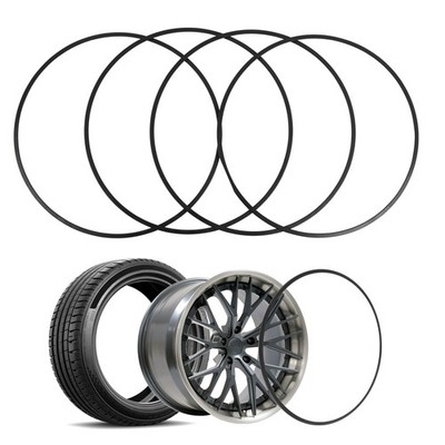 4Pcs Black/Red 19'' Car Wheel Hub Rim R19 Trim Tire Ring Decor For Ford Escape