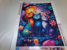 Diamond Art Painting Completed Rainbow Cats N...