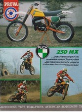 PUBBLICITA'  TEST-MOTO PUCH 250 MX 1981-VINTAGE MX MOTOCROSS EPOCA