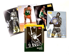 Bill Russell 2013 Fleer Retro lot: base card + 4 SP variants, Celtics, USF, NMMT
