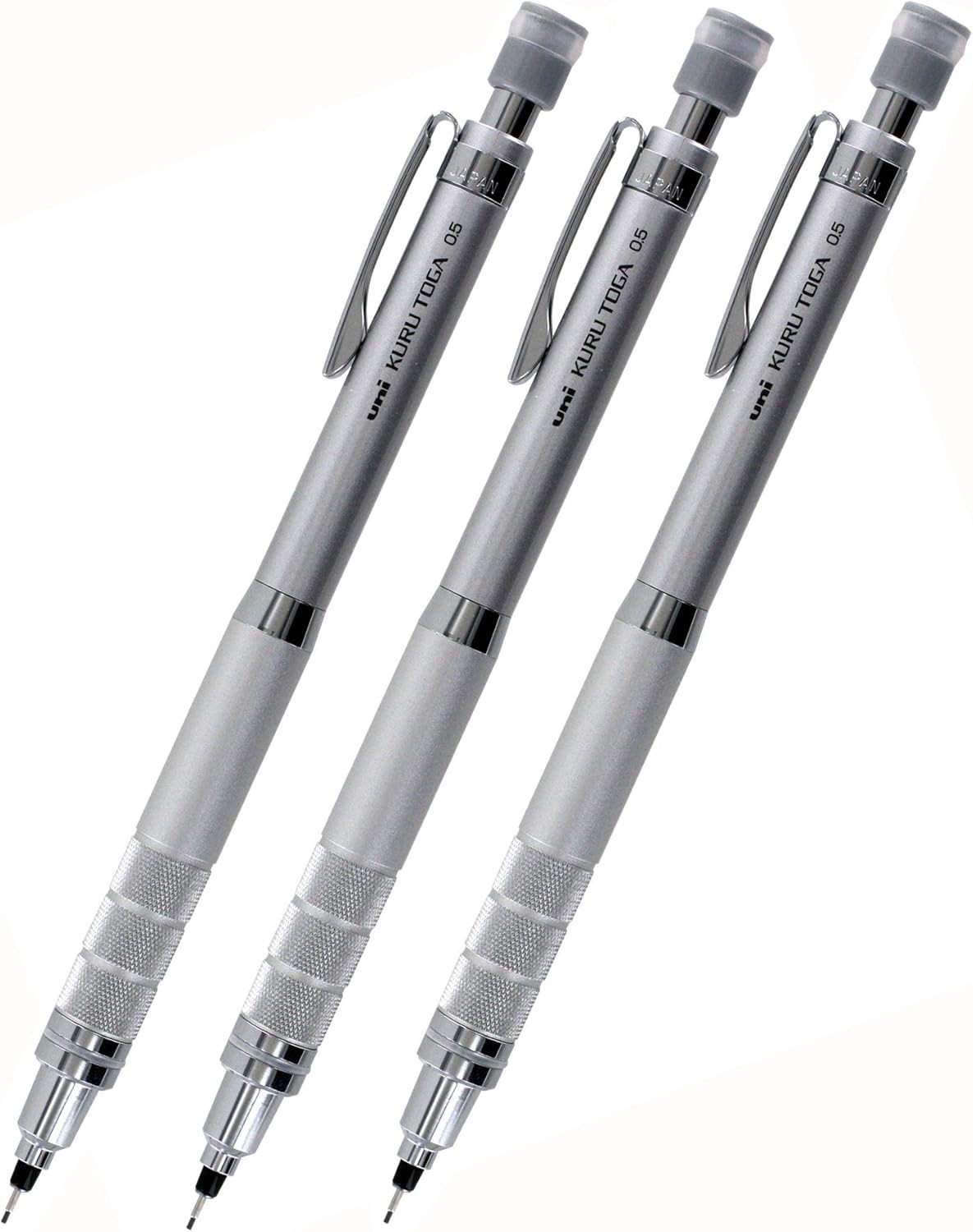 Pack Of 3 Silver Gun Metallic