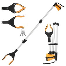 Greifzange für Senioren 108cm Müllzange mit Magnet orange