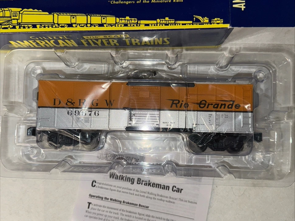 American Flyer 6-49038 Rio Grande Walking Brakeman Operating Box Car NEW in BOX - Image 3 of 4