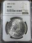 1885-O $1 NGC MS-66 Morgan Silver Dollar