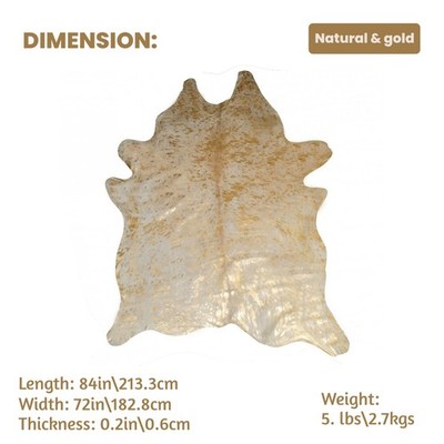 Natural and Gold Scotland Cowhide Rug | Genuine Cowhide | Safari Style Home Déco