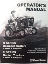 Wheel Horse Lawn Garden Tractor Owners Manual B-115 165 C-195 175 85 105 145 125