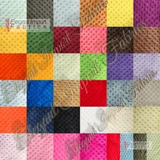 MINKY DOT SOFT FABRIC CUDDLE 55 COLOR 60"W BY THE YARD FREE SHIPPING!!