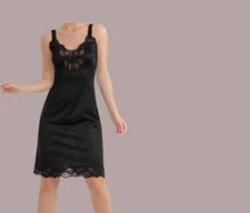 Antistatic adjustable strap lace inset full length slip S-6X choice of 3 colors 