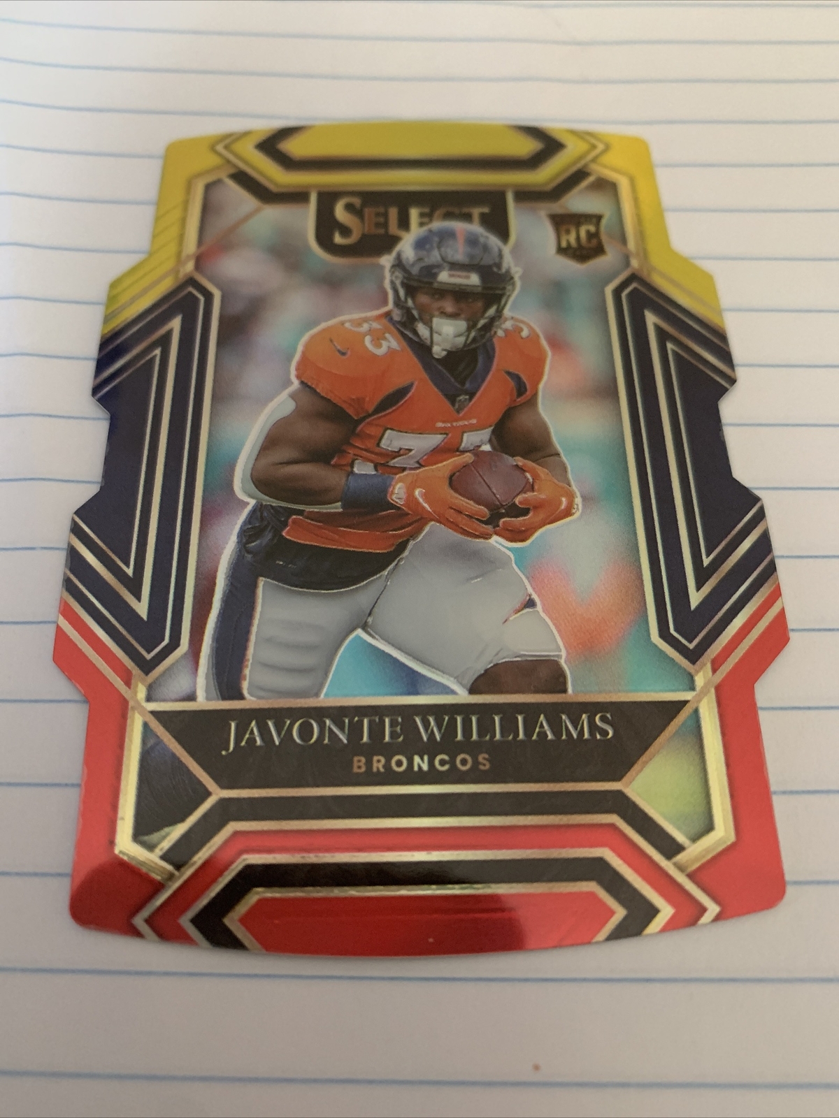 JAVONTE WILLIAMS 2021 Select RC #257 Club Level Red & Yellow Die-Cut Prizm